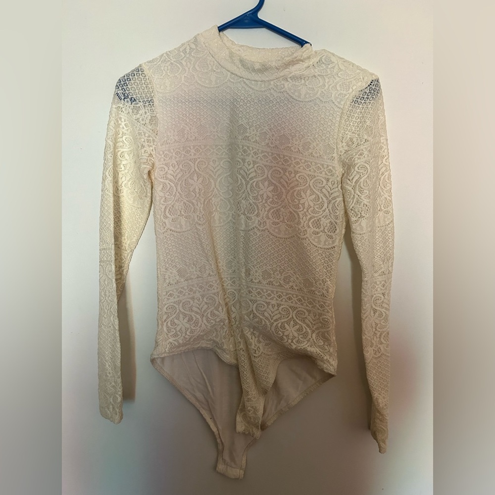 Cream lace long sleeve